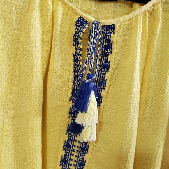Gypsy 05 Global Village Embroidered Peasant Top S - Picture 6 of 8
